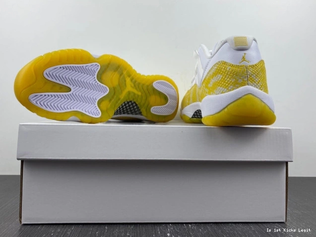 AH7860-107 Jordan Snakeskin Air 11 Low Yellow WMNS 0705